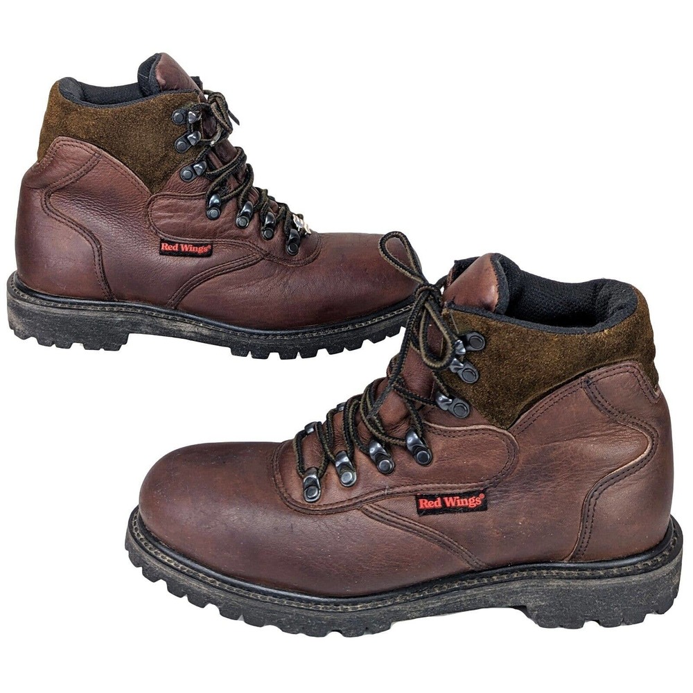 Red Wing Womens Steel Toe Work Boots Size 8.5 Safety Oil Resistant Brown Leather